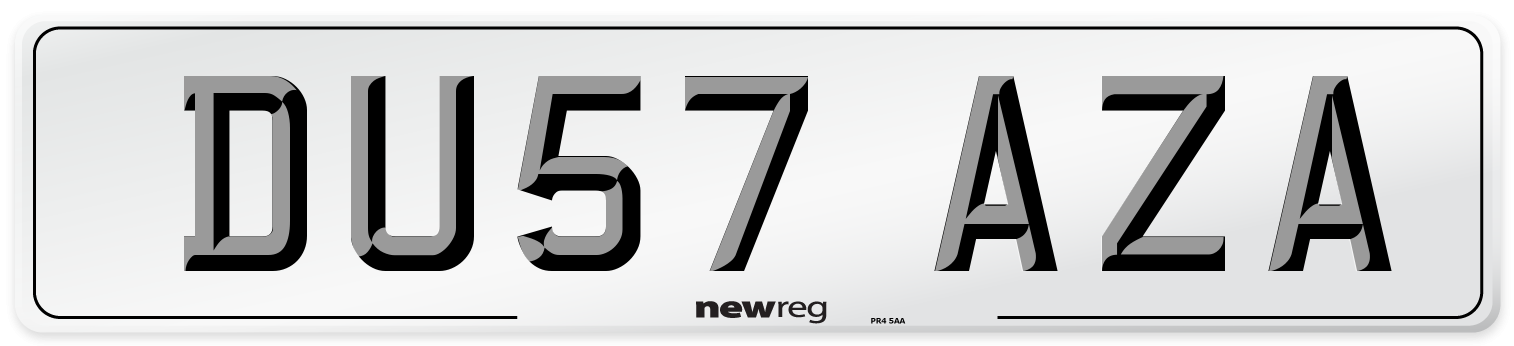 DU57 AZA Number Plate from New Reg